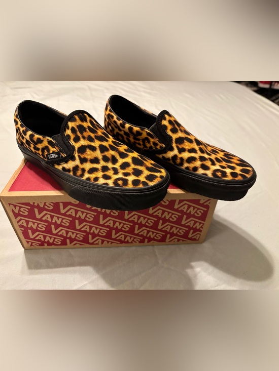 Vans Other - Vans Leopard Print Slip-On Sneakers with Black Soles